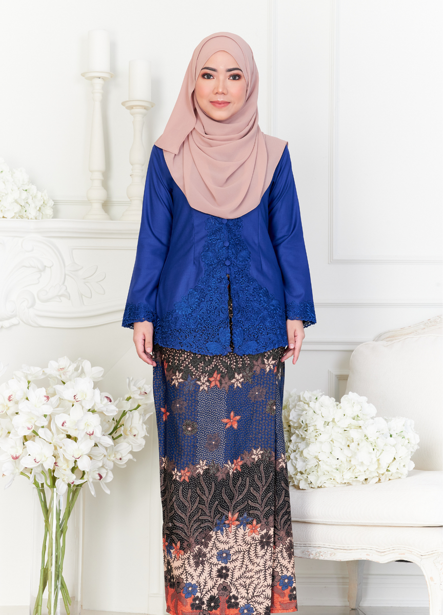KEBAYA SULAM SERI SET (ROYAL BLUE) – Nia Sari
