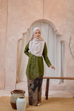 KEBAYA LABUH MELOR DARK OLIVE (TOP ONLY)