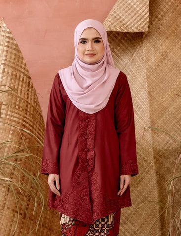 KEBAYA MARIA MAROON (TOP ONLY)