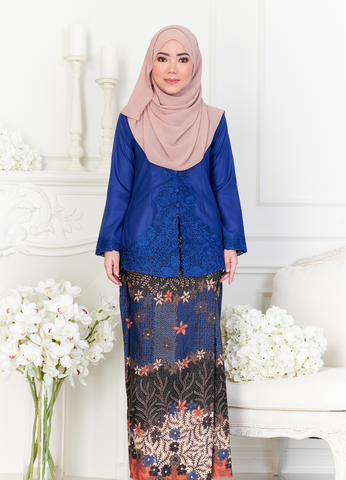 KEBAYA SULAM SERI SET (ROYAL BLUE)