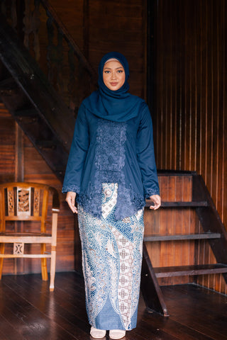 KEBAYA KASEH NAVY BLUE (SET)